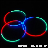 Lumistick 24 Tri-Color Glow Stick Necklaces, Red Green Blue, 50 ct